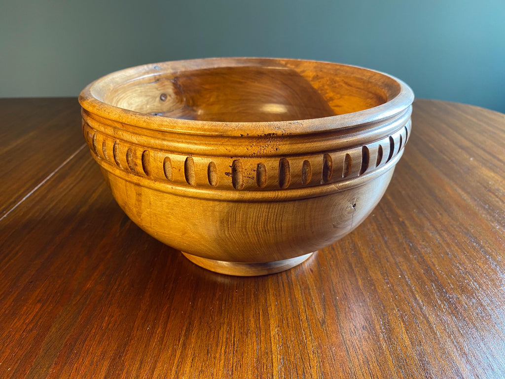 Vintage Turned Walnut Bowl