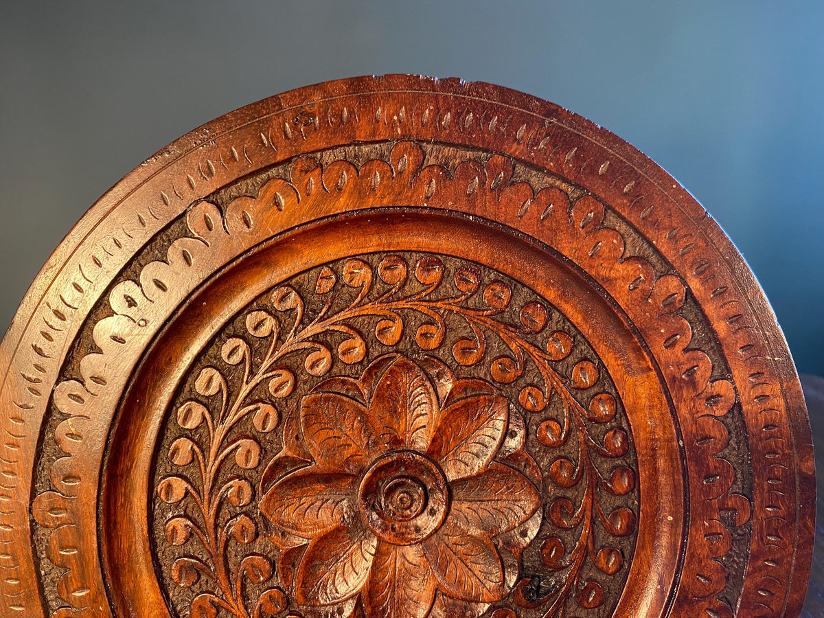 Vintage Carved Hardwood Plate