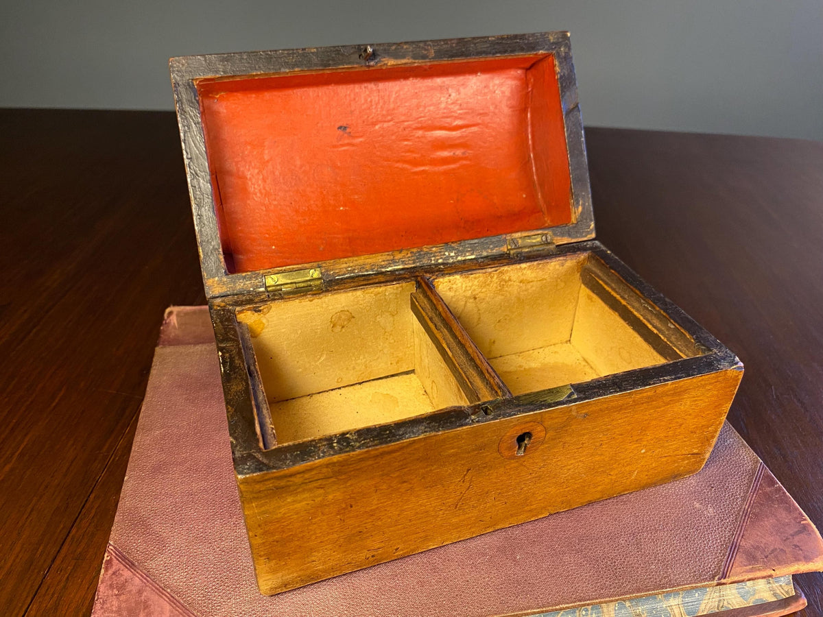 19th-Century Wooden Tea Caddy