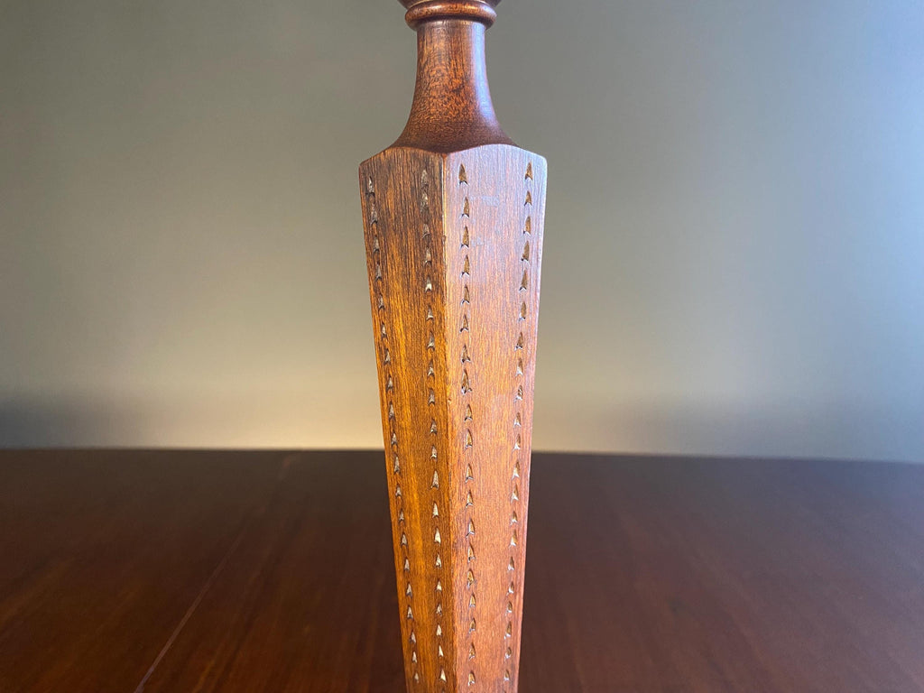 Vintage Carved Wooden Candlestick