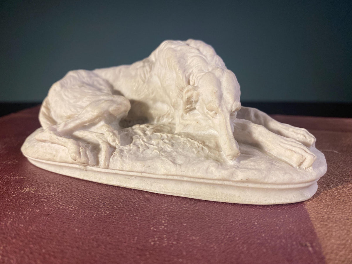 Russian-Style Resting Greyhound Sculpture