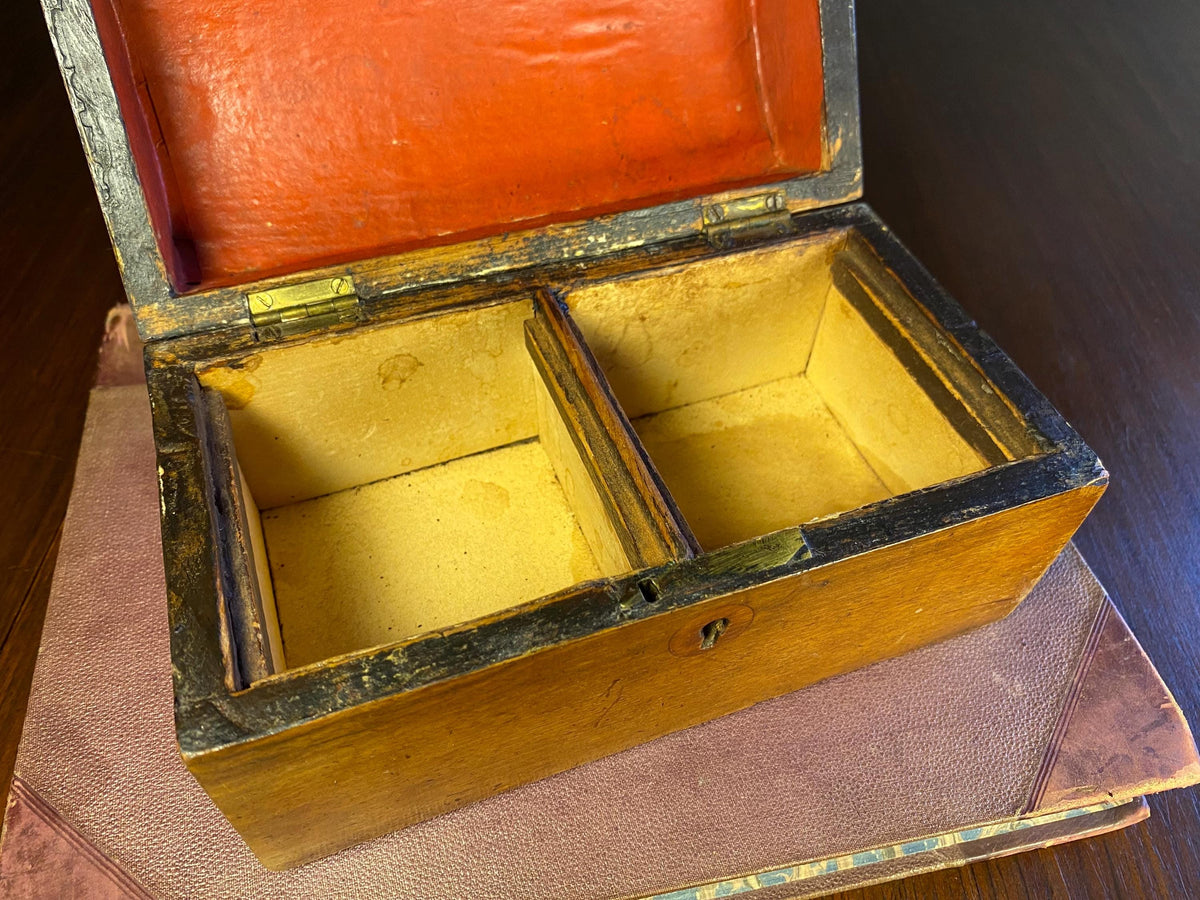 19th-Century Wooden Tea Caddy