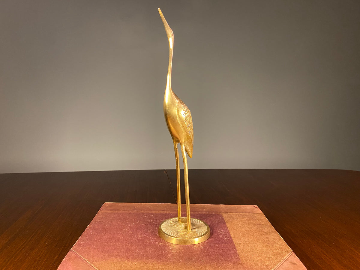 Brass Crane Figurine with Long Legs