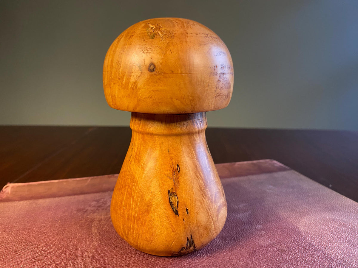 Turned Cherry Wood Mushroom