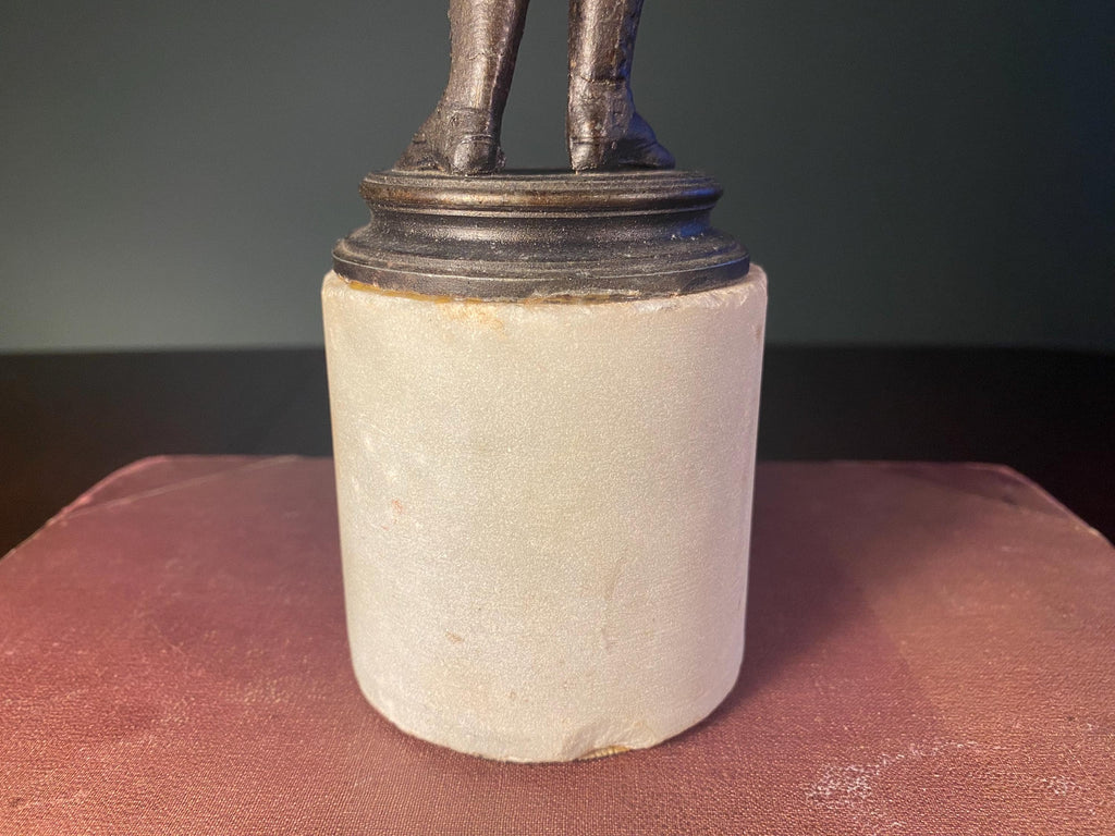 Vintage French Boy with Lantern Sculpture