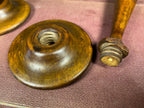 Pair of Victorian Treen & Brass Candlesticks