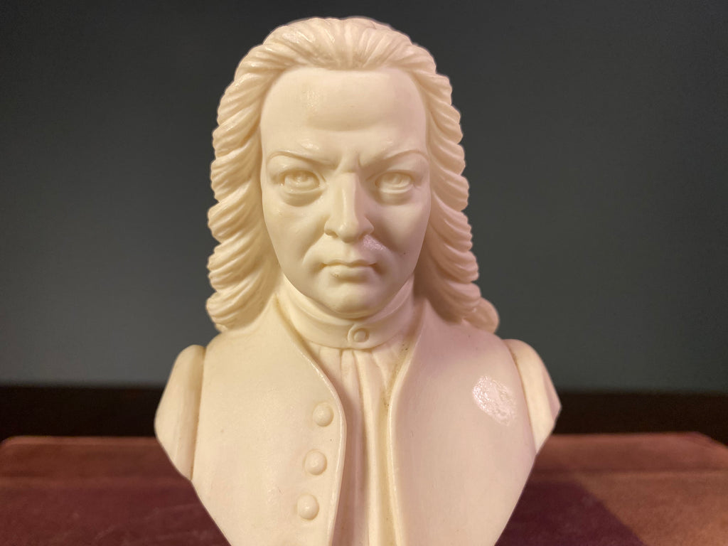 Vintage Cast-Alabaster Bust of J.S. Bach