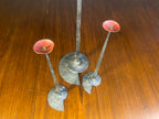Brutalist-Style Iron Candelabra and Pair of Candlesticks — product photograph 5
