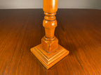 Tall Turned Wooden Candlestick with Square Base