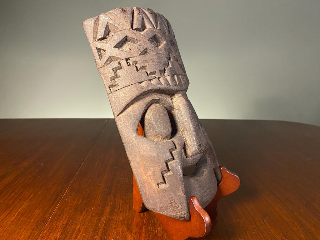 Vintage Peruvian Carved Wooden Mask – 24cm