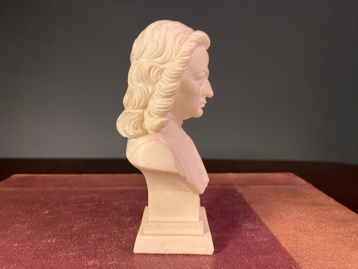 Vintage Cast-Alabaster Bust of J.S. Bach
