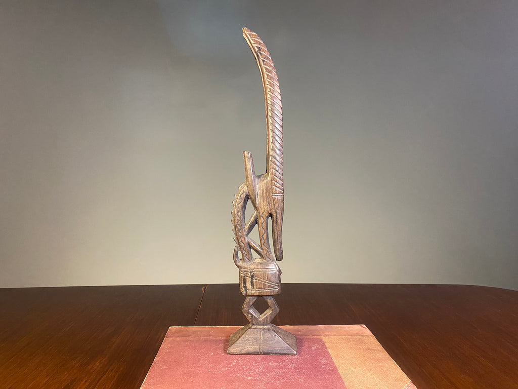 Carved Wooden Antelope Sculpture in the Chi Wara Style — product photograph 9