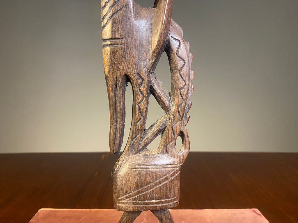 Carved Wooden Antelope Sculpture in the Chi Wara Style — product photograph 4