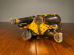 Pair of Painted Wooden Elephants with Decorative Saddles