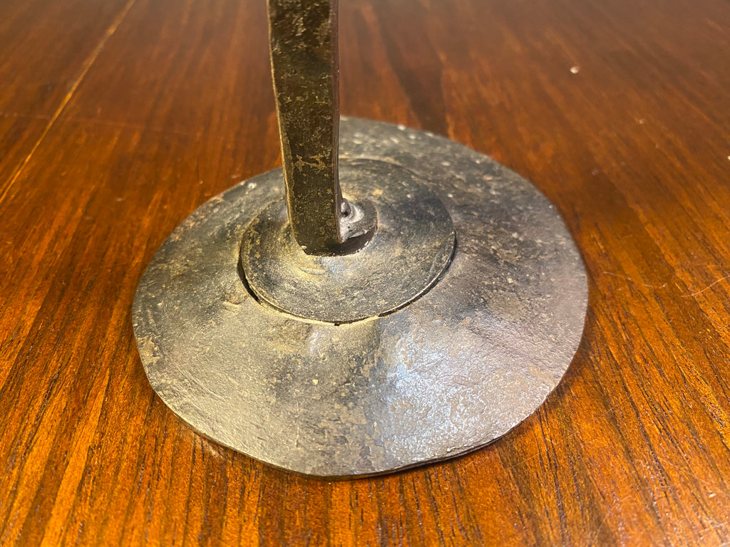 Brutalist-Style Iron Candelabra and Pair of Candlesticks — product photograph 11