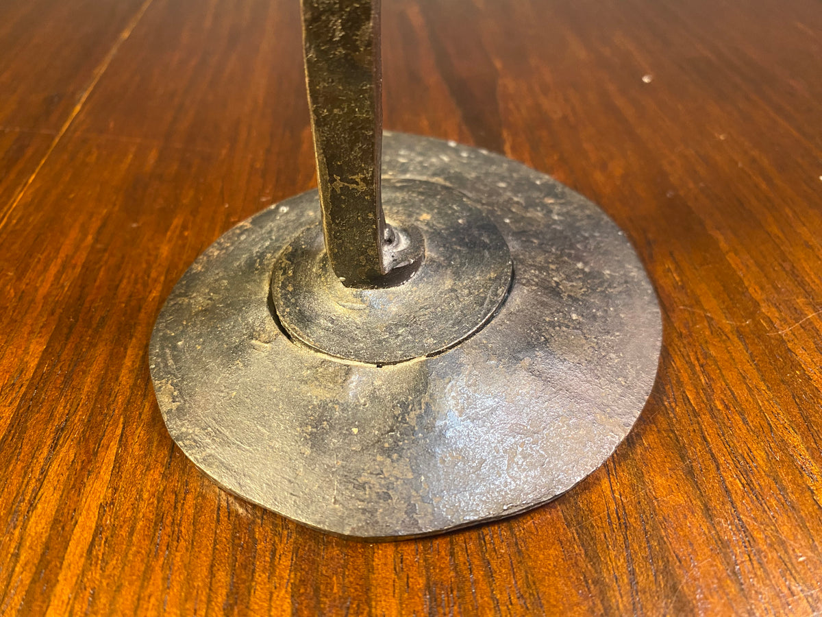 Brutalist-Style Iron Candelabra and Pair of Candlesticks — product photograph 11