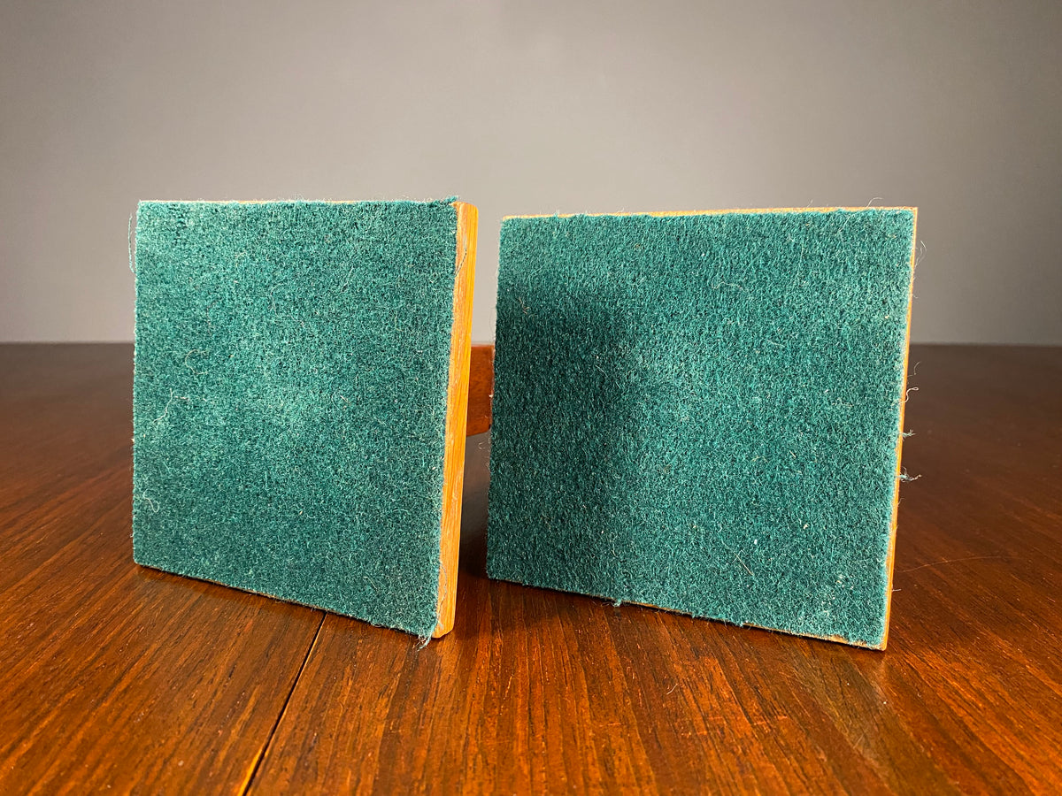 Pair of Tall Wooden Candlesticks with Square Bases