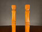 Pair of Tall Wooden Candlesticks with Square Bases