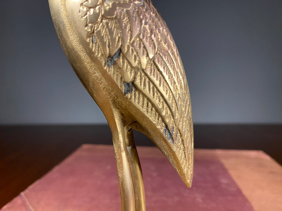 Brass Crane Figurine with Long Legs