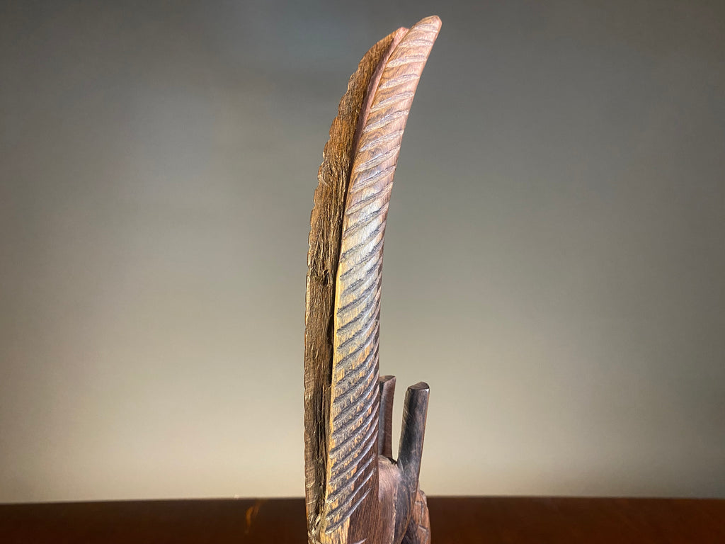 Carved Wooden Antelope Sculpture in the Chi Wara Style — product photograph 5