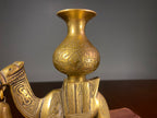 Decorative Brass Camel Vase with Hanging Bells