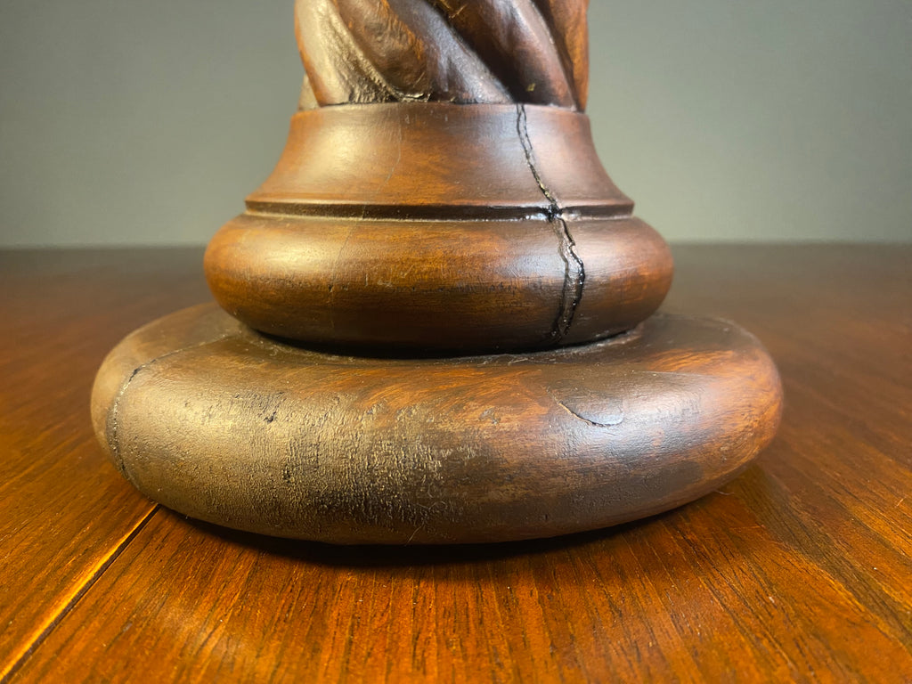 Carved Wooden Spiral Pillar Candle Holder — product photograph 5