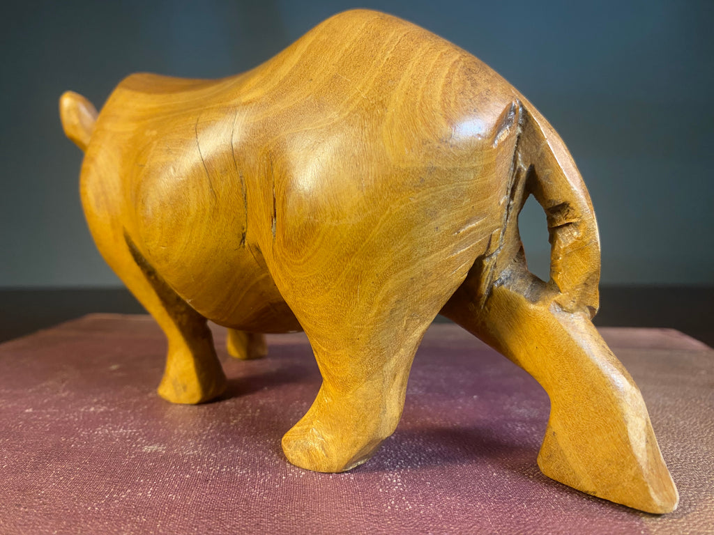 Carved Wooden Rhinoceros Figure — product photograph 5