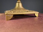 Ornate Brass Candlestick with Square Base
