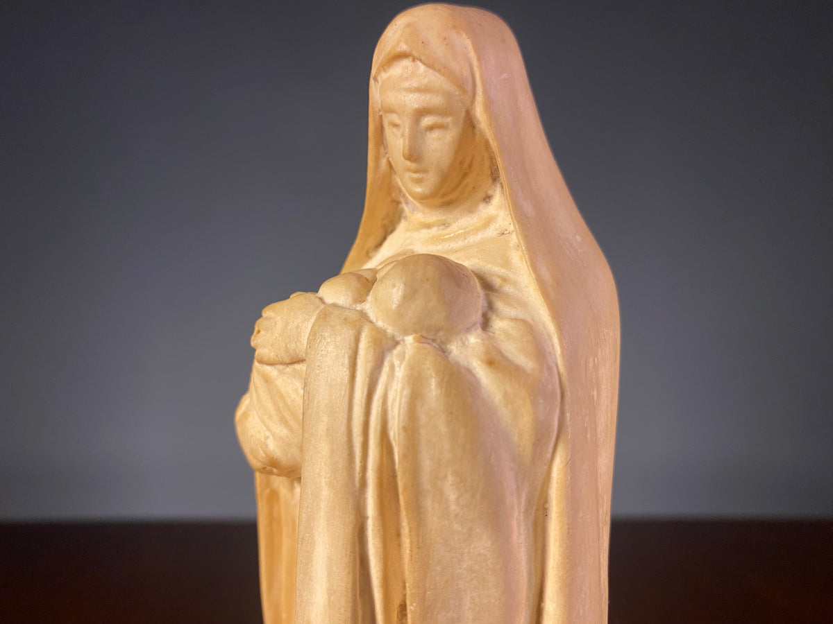 Madonna and Child Figure in Warm Cream Finish