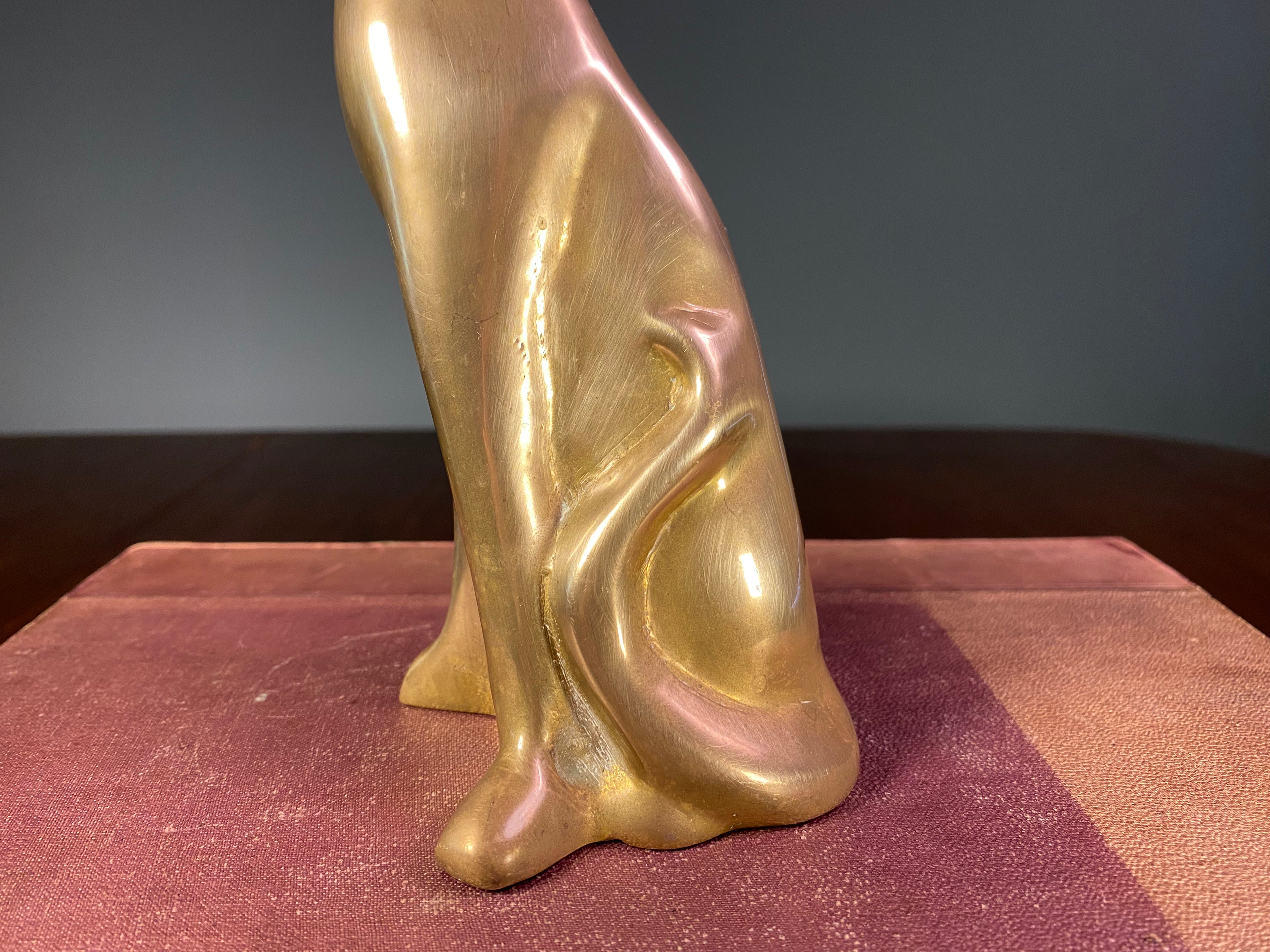 Mid-Century Brass Siamese Cat