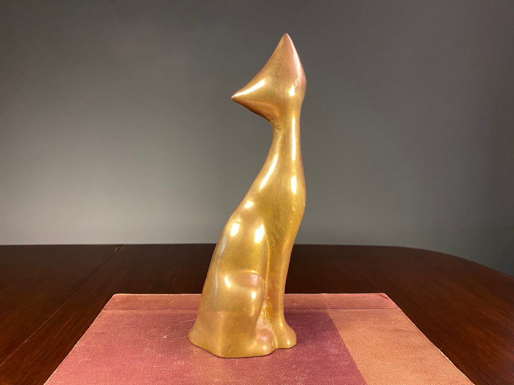 Mid-Century Brass Siamese Cat