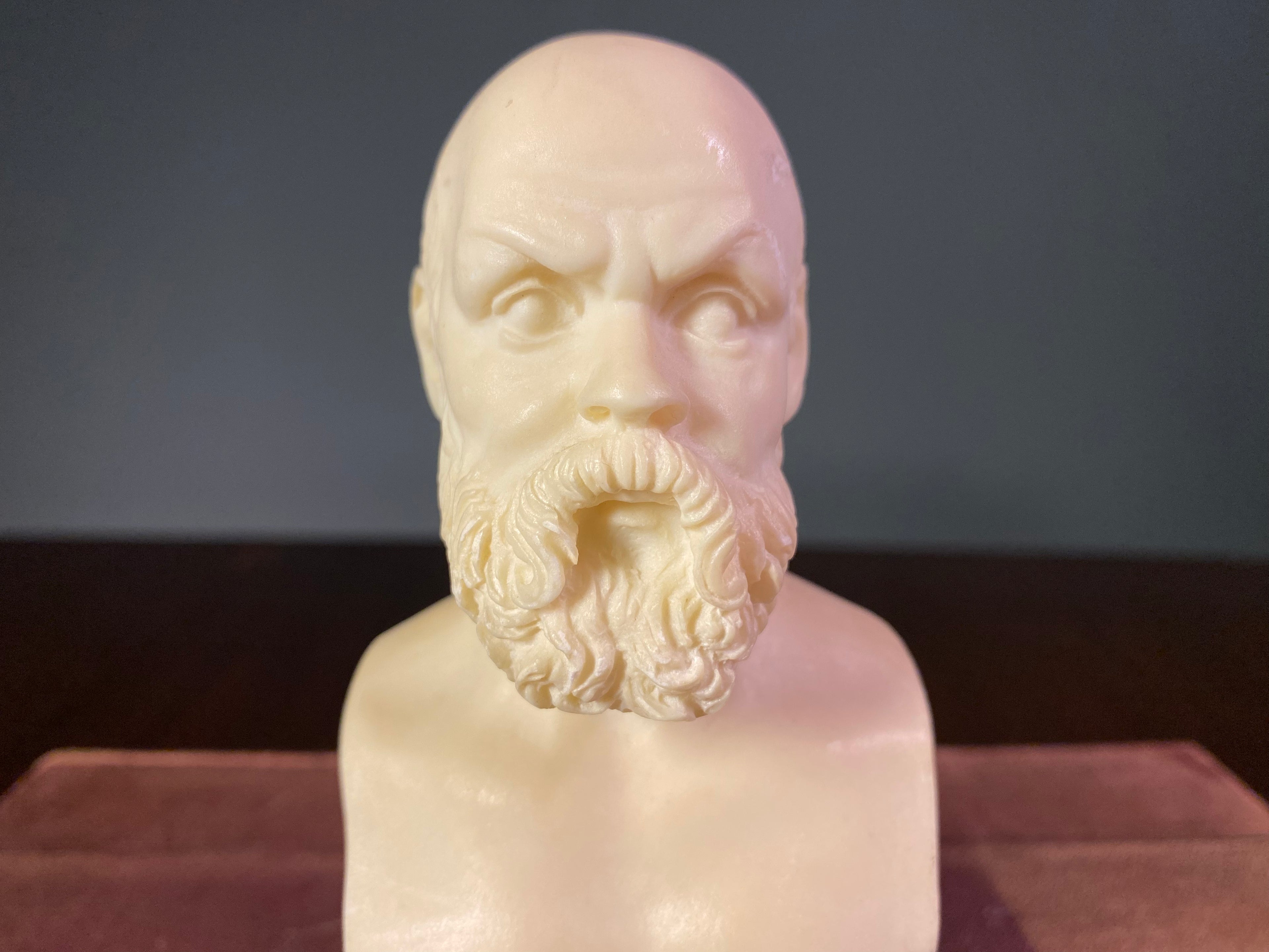 Vintage Cast-Alabaster Bust of Socrates