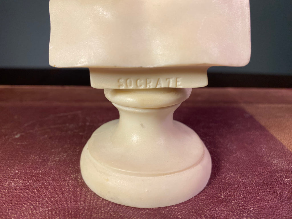 Vintage Cast-Alabaster Bust of Socrates