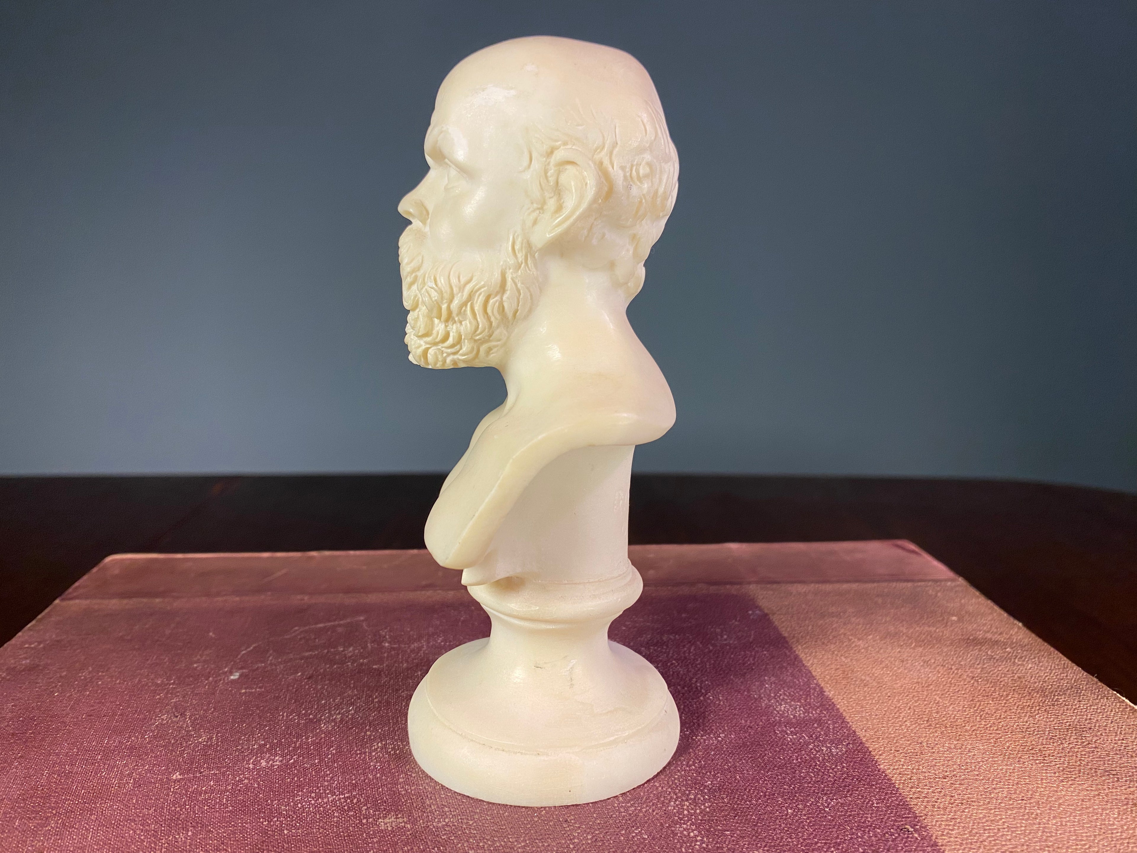 Vintage Cast-Alabaster Bust of Socrates