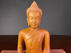 Vintage Carved Wooden Seated Buddha Figure