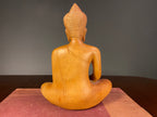 Vintage Carved Wooden Seated Buddha Figure
