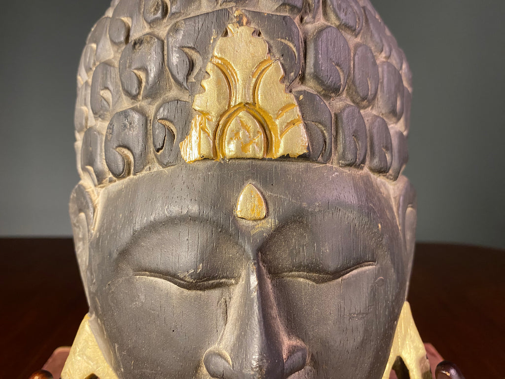 Carved Wooden Buddha Wall Mask