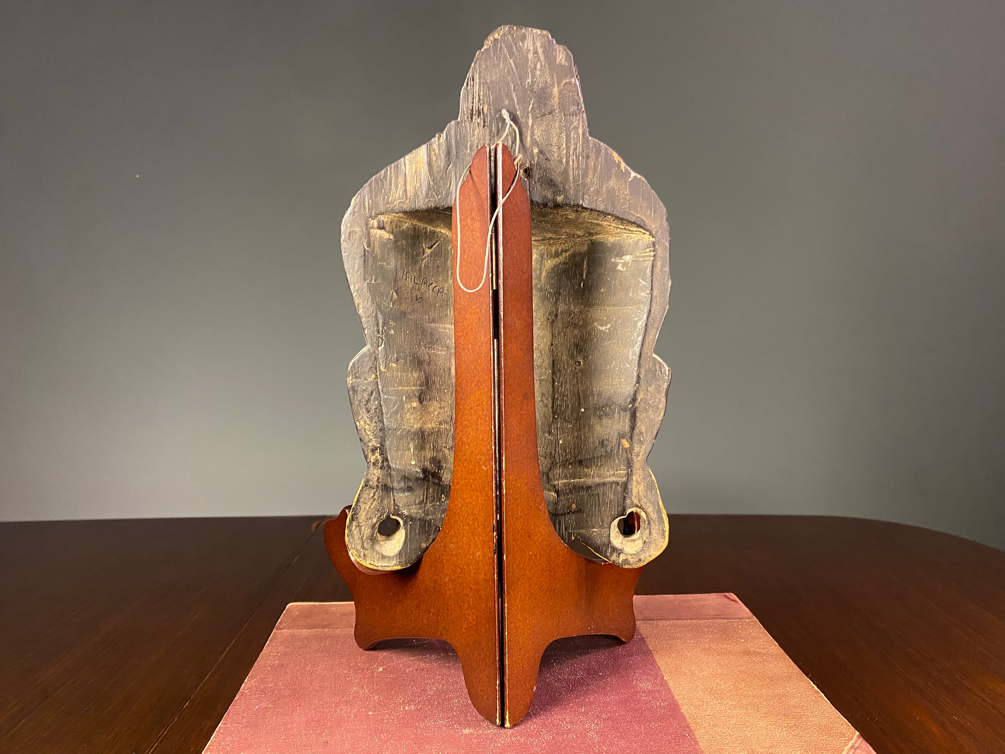 Carved Wooden Buddha Wall Mask