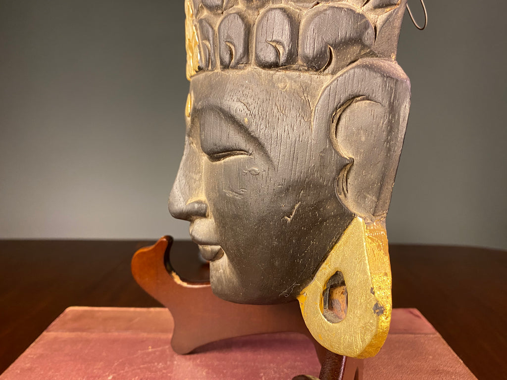 Carved Wooden Buddha Wall Mask