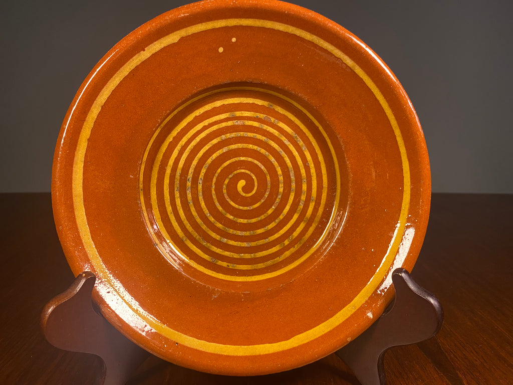 Vintage English Terracotta Slipware Plate