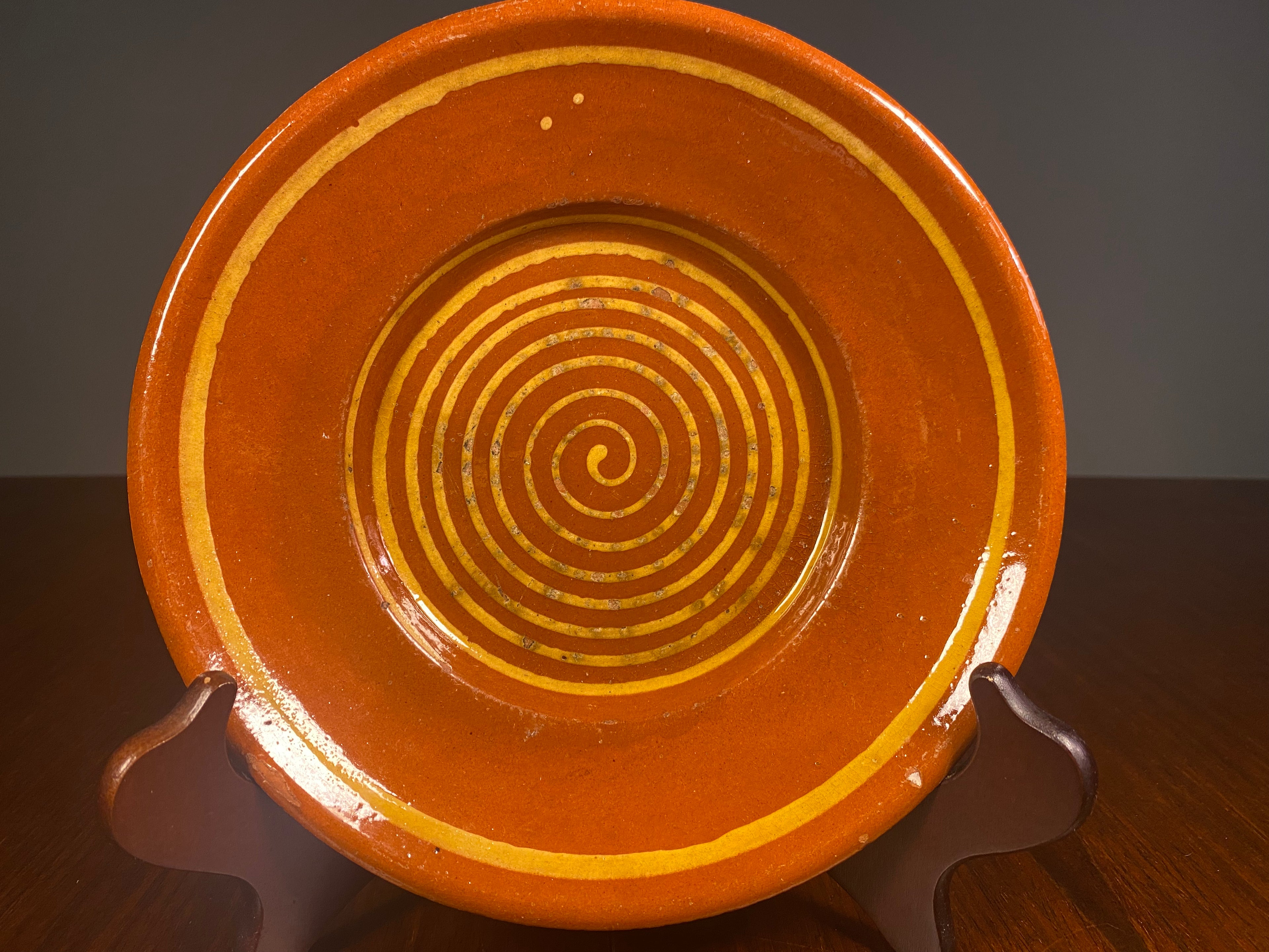 Vintage English Terracotta Slipware Plate
