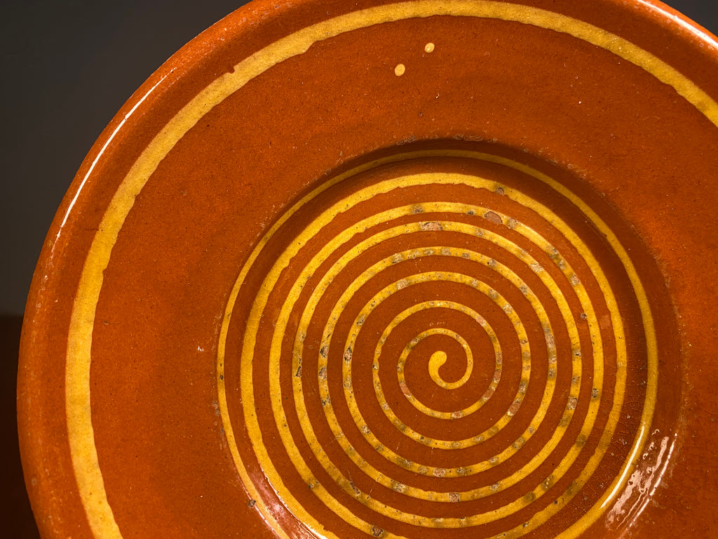 Vintage English Terracotta Slipware Plate