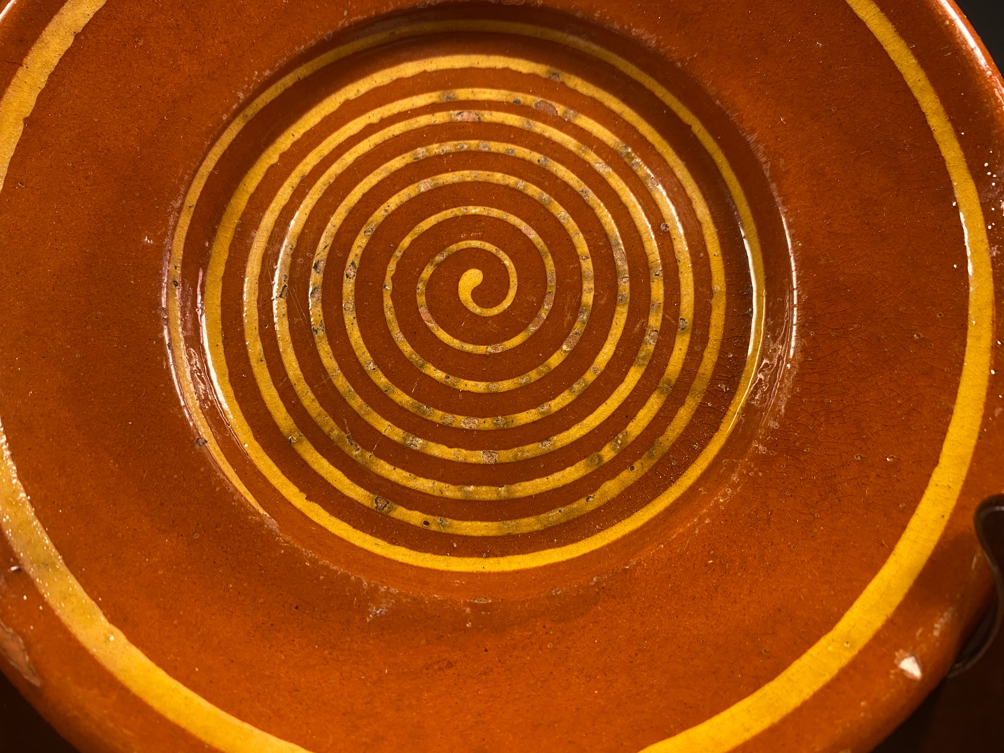 Vintage English Terracotta Slipware Plate