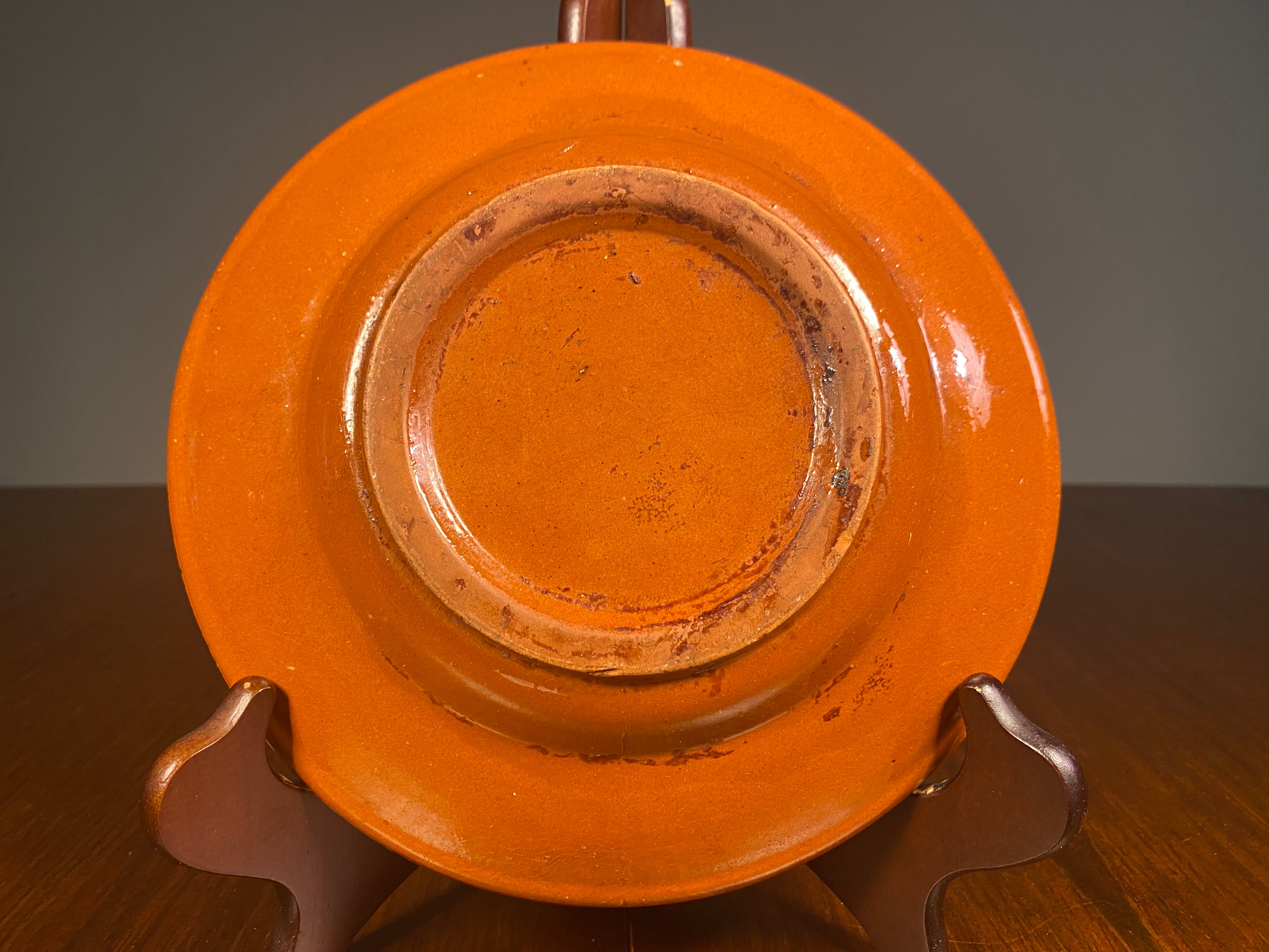 Vintage English Terracotta Slipware Plate