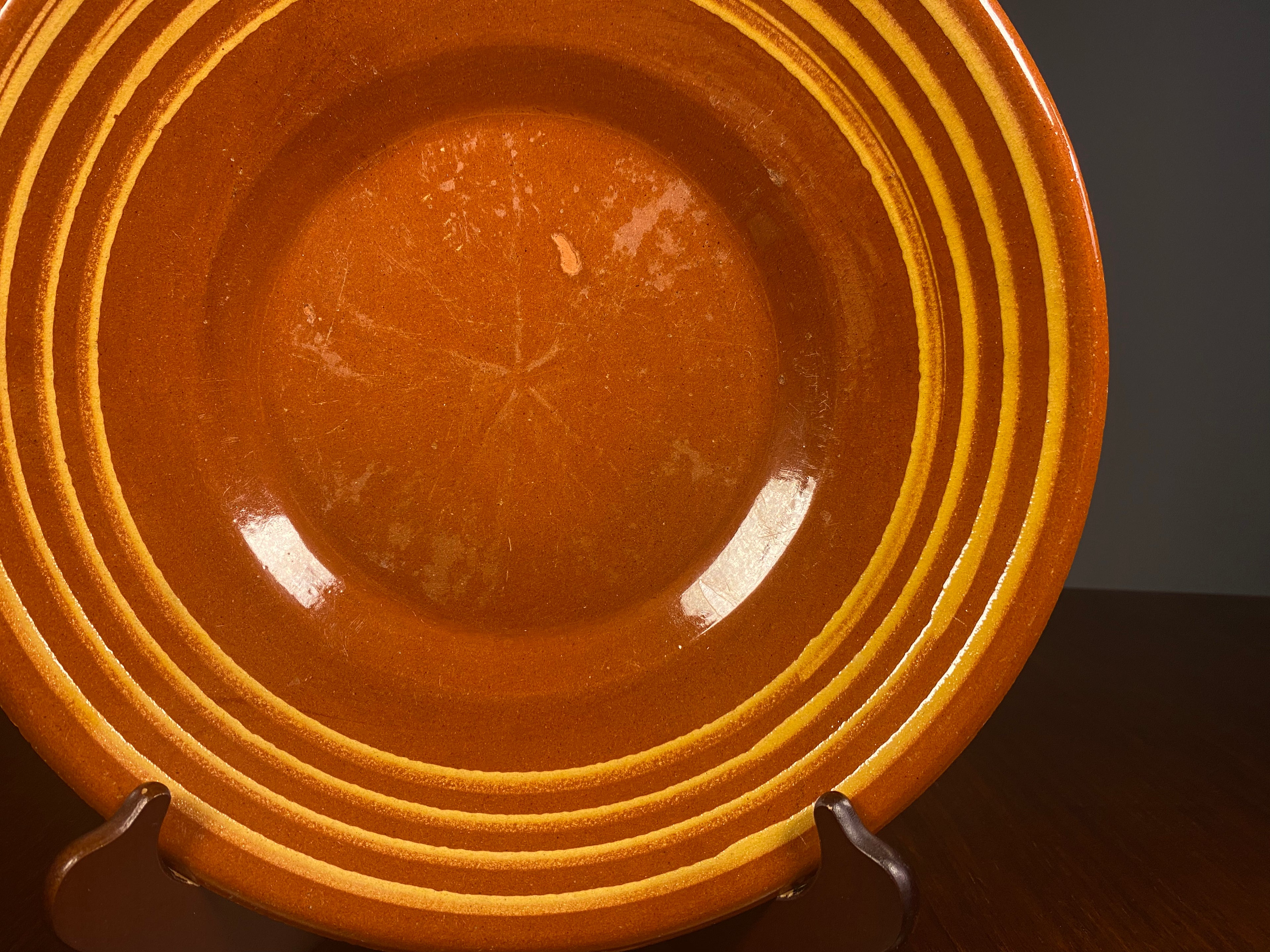 Vintage English Terracotta Slipware Plate