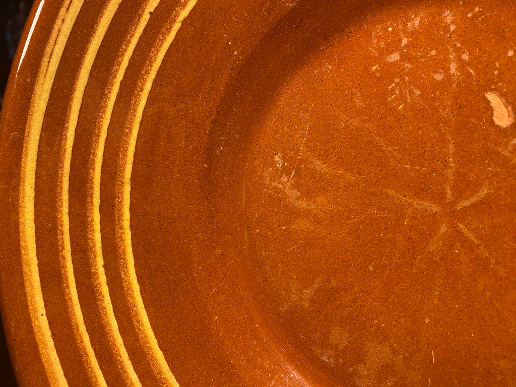 Vintage English Terracotta Slipware Plate