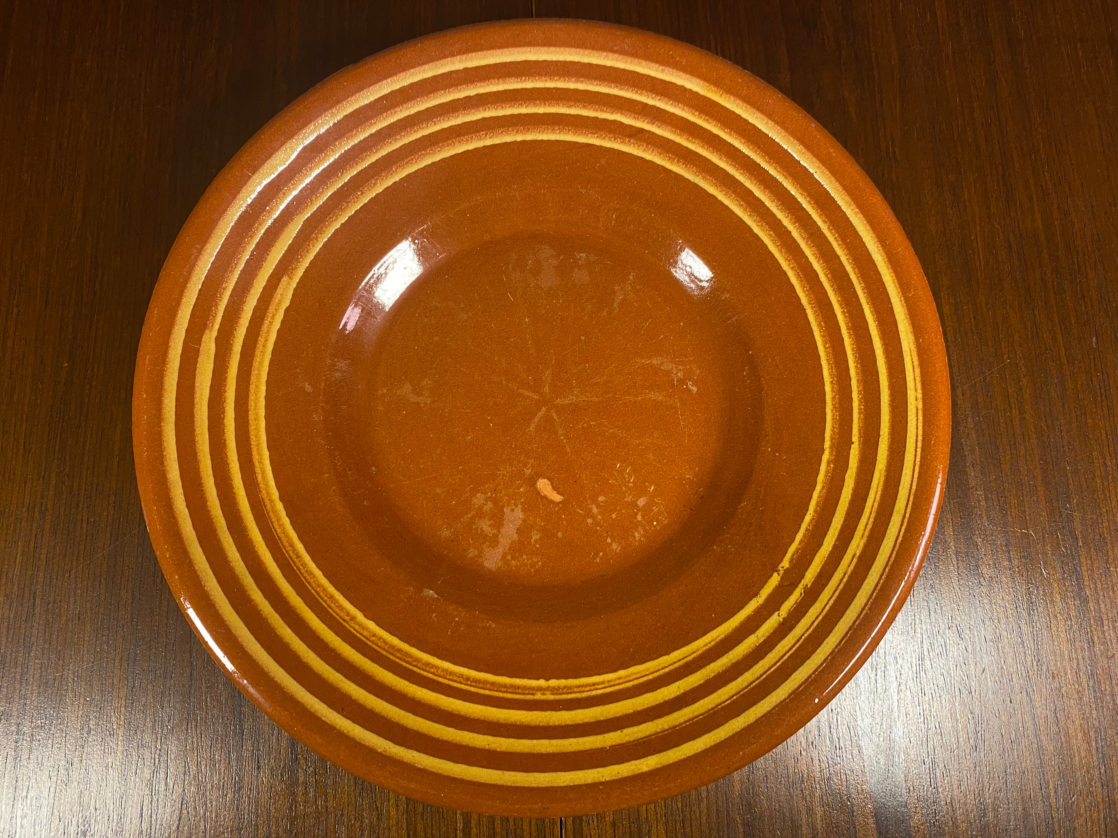 Vintage English Terracotta Slipware Plate