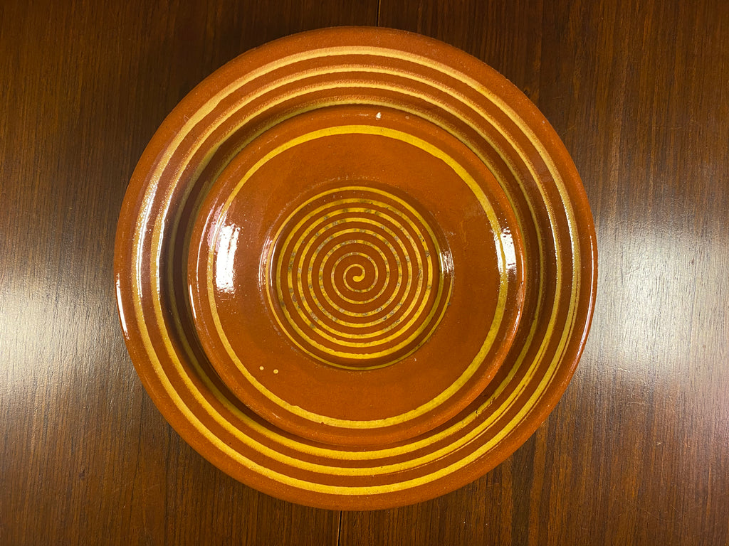Vintage English Terracotta Slipware Plate
