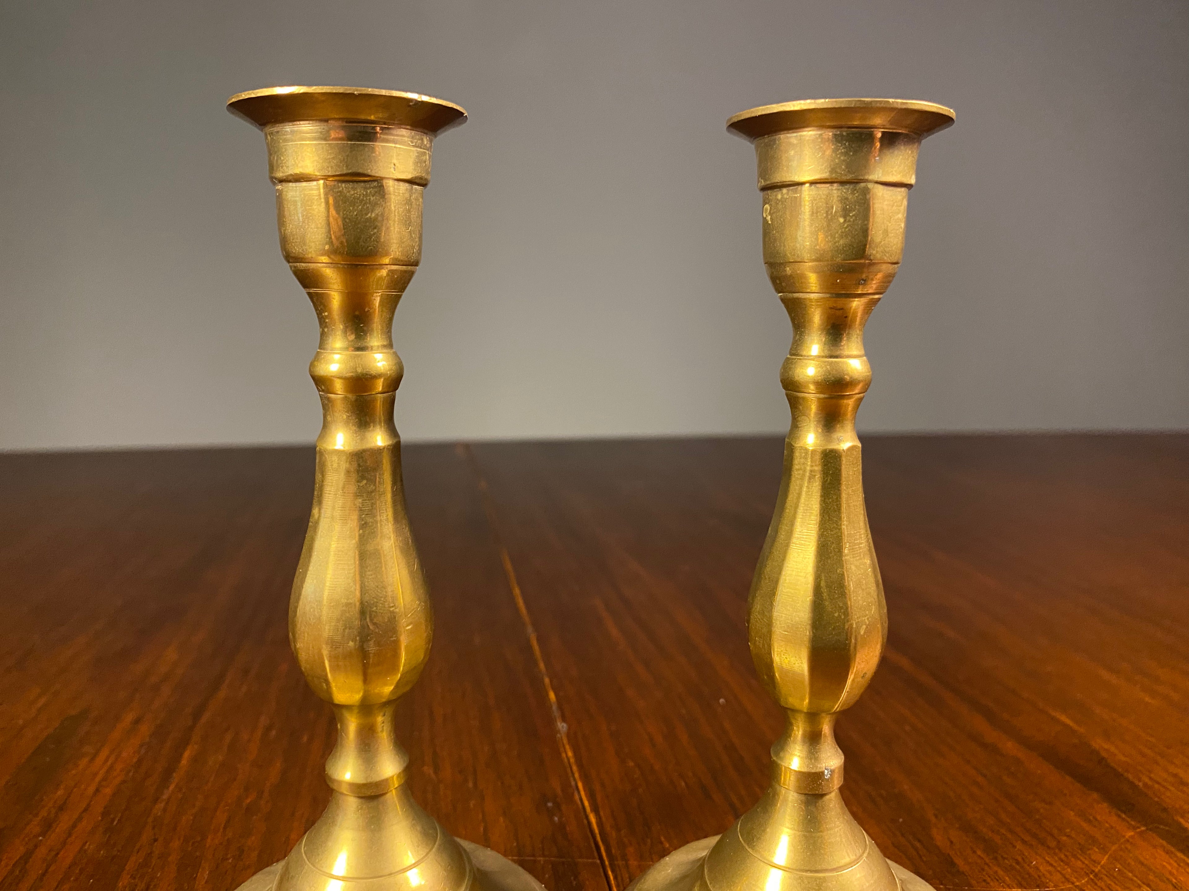 Pair of Vintage Brass Candlesticks