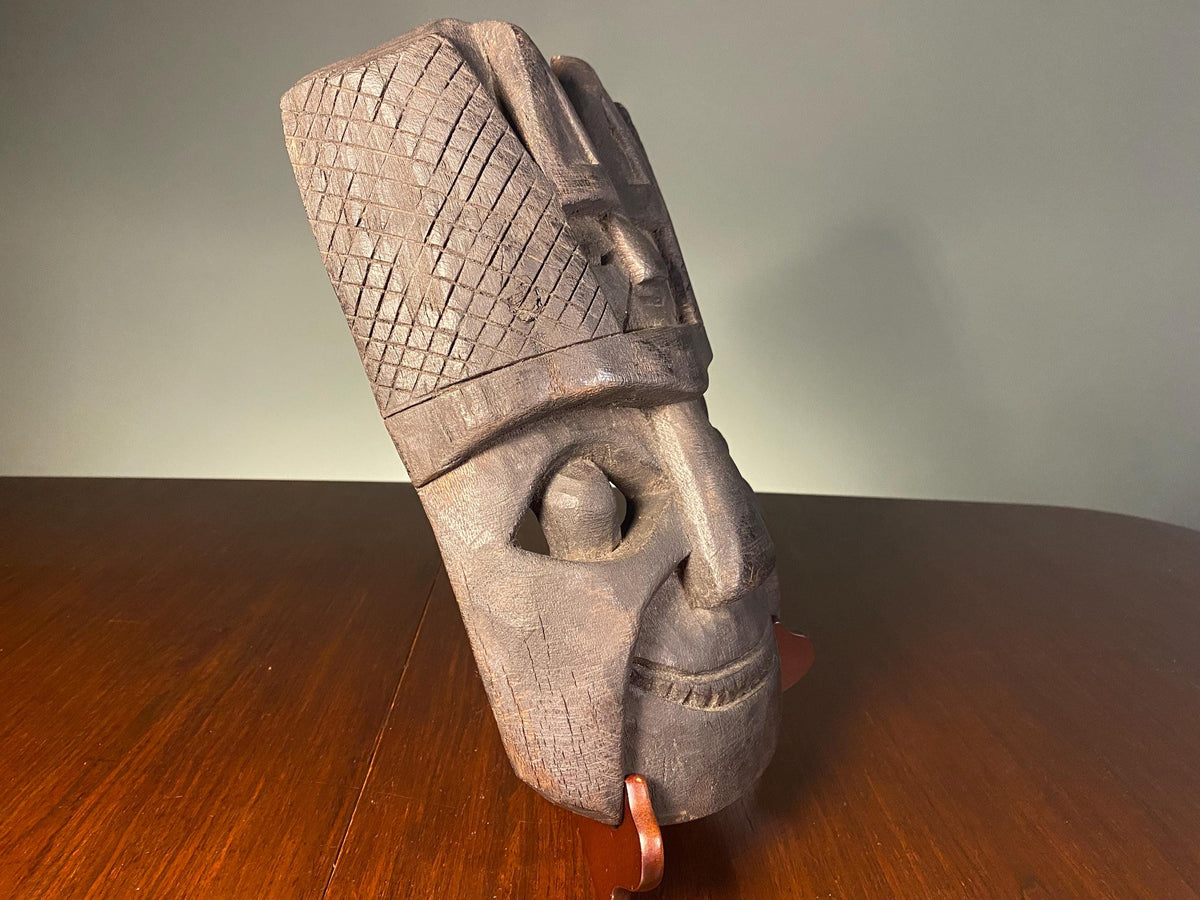 Vintage Peruvian Carved Wooden Mask